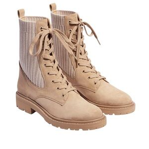 Sam Edelman Sesame Suede/Knit Lydell Combat Boot NWT Size 6